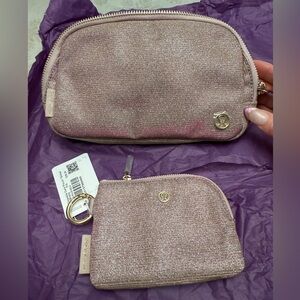 lululemon athletica glitter belt bag and card pouch Set- retired set